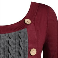 Жилетка за жени плюс размер с дълъг ръкав твърд ботунен пачув асиметрични върхове пуловери пуловери за жени