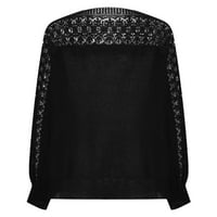 Sizzling спестявания wxlwzywl пуловери за жени Просверие плюс размер дами ежедневни плътни цветове V-Neck Loose Knit пуловерни върхове черни