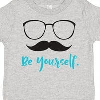 Inktastic бъди себе си, очила, мустаци, момче за подаръци за мустаци или тениска за момиче