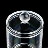 Прозрачен памучен топка и тампон акрилен кръгъл контейнер за памучни подложки Организатор за грим на буркан за грим