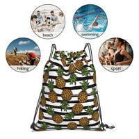 Ананас на ленти раница за теглене за училищна спортна плажна йога Водоустойчива чанта за фитнес за жени мъже