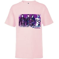 Потомци Карлос Мал Джей Еви нечестиво -тениска с къс ръкав за деца -устоко -меко розово розово