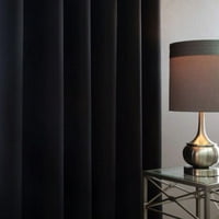 Най -добрата домашна мода с широка ширина термична изолирана завеса за затъмнение - Античен бронзов громб отгоре - черен - 100 W 84 L -