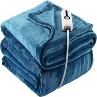 Загряване на електрическо отопление на отопляемо обратимо фланелен одеяло с двойни размери, тил