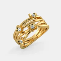 Индия безвременна елегантност: IRA диамантен пръстен в 18kt жълто злато - 0. CT Diamonds, Настройка на рамките (5.49g