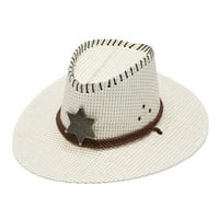 haxmnou възрастен унизион лятна модна слънцезащитна слама капачка плаж ежедневна каубойска шапка