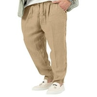 Haite Mens панталони твърди цветни дъна на летни панталони мъже мъже с висока талия каки xl