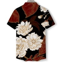 Yanhoo Мъжки хавайски ризи флорални копчета за печат нагоре с къси ризи с къси ръкави летни плажни блузи върхове за ваканция