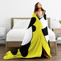 Жълта танцуваща панда одеяло, супер меко антилигиращи фланелни одеяла, 40 x30