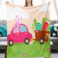 Dicasser Великденско пролетно зайче хвърляне на одеяло с калъфка за възглавници пролетни зайчета и цветя одеяла за диван диван офис