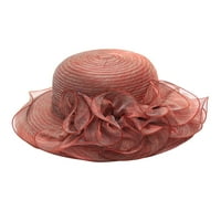 Pudcoco жени Кентъки Цвете слънце шапка дама широка летна шапка за парти за парти