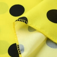 Pxiakgy жени модна висока талия полка точка отпечатана пола разхлабена разродена плисирана пола жълта l