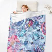 Цветни цветя бохемски фланелен одеяло с калъфи за възглавници за домашен диван легло и диван супер мек фланелен слой одеяло за жени одеяло за жена жени