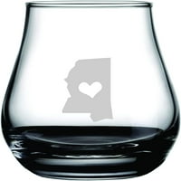 Mississippi Heart заявява изрязано 4,1oz Spey Dram Whiskey Glass