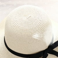 Сламена шапка широка кратна шапка слънце жени плажни шапки рибар шапки слама шапка-флексово черно