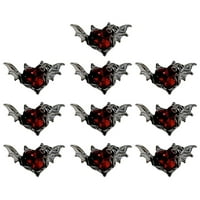 Honrane прилепна форма на нокти декорации тъмен стил Bat Love Wings Nail Charms Elegant Alloy Art Art Accessories for Diy Manicure