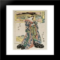 От поредицата Tôto Meisho, Kokoro no Nazo Sugata Awase Framed Art Print от Keisai Eisen