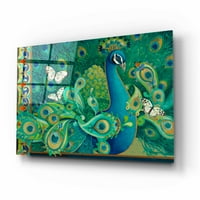 Епично изкуство „Paisley Peacock“ от Дейвид Галчут, изкуство на акрилно стъкло, 16 x12