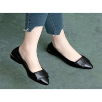 Welliumy жени мокасини, които неплъзгат плоски обувки комфорт плоски работни рокли обувки ходещи лек фиш на черно 7.5