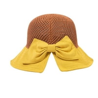 Дамски боуккен моден плетен шевове куха дишаща слънчева шапка бейзболни шапки жълти
