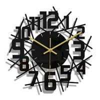 3D стерео черен акрилен кръгъл цифров часовник за стена хол Дневна декорация Черен цифров часовник за стена 3d стерео акрил кръгъл обикновен часовник за стен