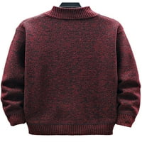 Bomotoo Men Sweater Juge Color Block Outwear Full Zip Coat Knitwear Overcoats Party Wine Red 3xl