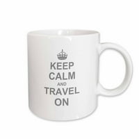 3Drose пазете спокойствие и пътувайте - носете Globe Traveling - World Traveller Gifts - Забавен забавен хумор хумористичен, керамична чаша, 15 -унция 15 -унция