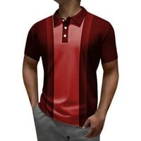 Голф ризи за мъже Мъжки райе печат Лятна модна ежедневна дигитална 3D печат копче за копче с къс ръкав Мъжки ризи