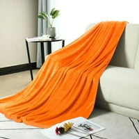 Мек Microplush Лек фланелен одеяло за руно за диван диван легло оранжево пълно