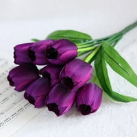 9-глава изкуствено цвете късен истински булчински сватбен букет Домашна украса на майката ден димулация на цветя стъбло за изкуствени цветя