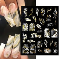 Kehuo текстура стриймър стикер за нокти за нокти за нокти Декорация воден знак за нокти за изкуство Аксесоари Акрилни нокти за изкуство, стикери за нокти за изкуство за нокти