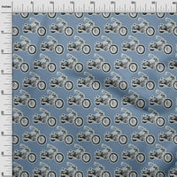 Oneoone Viscose Jersey Greyshive Blue Fabry Transport Quilting Consties Print Sheing Fabric до двора