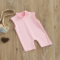 Eyicmarn Toddler Baby Girls Summer Romper, плътно цвят висок ший без ръкави за къси комбинезони от еднократни дрехи