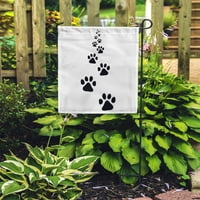 Лапа черни отпечатъци на кучета котка модел абстрактна анимационна градина флаг декоративен флаг къща банер