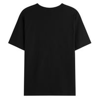 Мъжки тениска мъжка лятна ежедневна хартия самолет тениска тениска блуза къса ръкав кръгли върхове на врата тениска мъже тениски черни + l