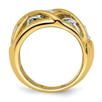 14k двутонови златни лозя кръстосани пръстени за кръстосан модел