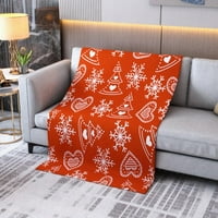 Коледен домашен декор фланелен флис хвърляне на одеяло за диван с диван с отпечатък на елени 12.6 x24.5