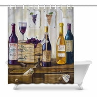 Модерни бутилки за изкуство вино и грозде на масата декор водоустойчив полиестер баня за баня завеса баня
