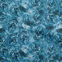 OneOone Cotton Poplin Twill Blue Fabric Abstract Floral Flab Flats за шиене отпечатана занаятчийска тъкан от двора широк-2RB