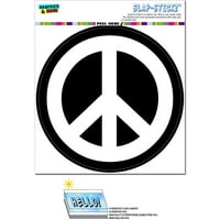 Символ за мирния знак Бял черен - кръг Slap -Stickz Premium Sticker