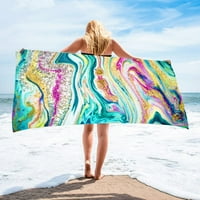 Цветни отпечатъци големи плажни кърпи Бързо сух сърф Пончо микрофибър баня кърпа Пътуване шал плаж йога пикник фитнес мат жени подарък