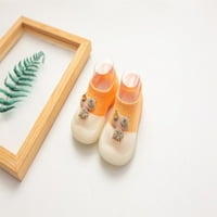 Yinguo Toddler Indoor Cartoon Cats First Walkers Небрежно бебе еластични чорапи обувки Оранжево 22