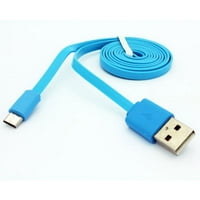 -Mobile samsung galaxy note blue 3ft плосък микро USB кабел зарядно за захранване Синхронизиране на кабела за свързване на данни за проводника поддържа бързо зареждане x3v