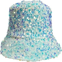 Cocopeaunts Sequins Sparkle Bucket Hat for Women Glitter Fisherman Hat Сгънати момичета Модна басейна шапка за лъскаво танцово парти