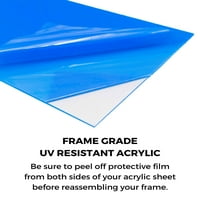 Frame Black Picture Frame - Пълната модерна фото рамка включва UV акрилна предпазител отпред, без киселина, без киселина