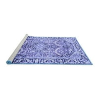 Ahgly Company Machine Pashable Indoor Square Persian Blue Traditional Area Cugs, 3 'квадрат