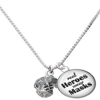 Delight Jewelry Silvertone Nursing Medley - Медицинска шапка, диаграма, Caduceus spinner Dome Real Heroes Носят маски чар колие