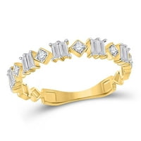 14k жълто злато Baguette Diamond Modern Band Ring Cttw