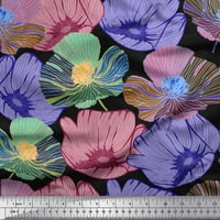Soimoi памучен Poplin Fabric Buttercup Floral Print Fabric край двора