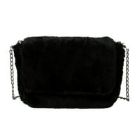 Плюша малка чанта женска коледен подарък модна чанта за чанта от модна чанта плюшена чанта, черна ， G42643